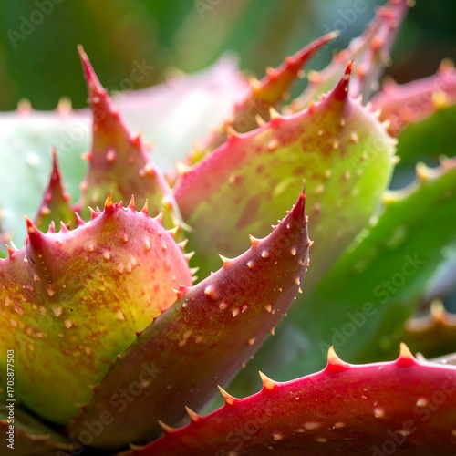 Close-up of colorful succulent leaves