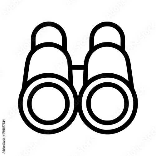 Explore, discover, and gain clarity with this clear, modern binoculars icon representing vision and insight.