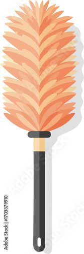 Feather duster for household cleaning on a white background