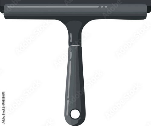 Illustration of a gray window squeegee on a white background.