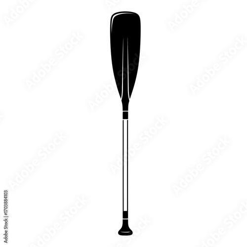 Black silhouette of a stand up paddleboard paddle