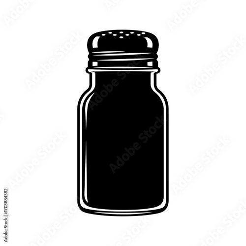 Simple black silhouette of a salt or pepper shaker