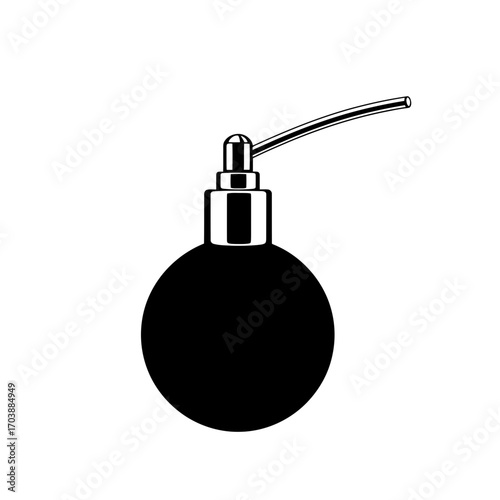 Vintage perfume bottle with a bulb sprayer and straw
