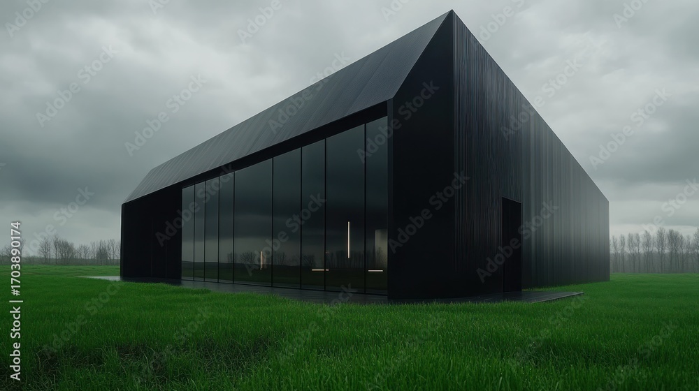 Fototapeta premium Modern black house exterior