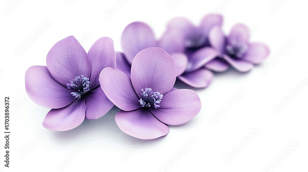 Obraz premium Purple flowers on a white background.
