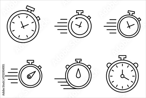 quick time Icon set .Symbol isolated white background. vector illustration. color editable.