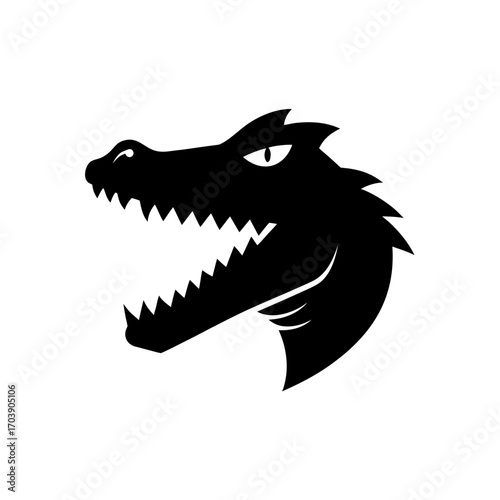 Silhouette of a reptile on transparent background