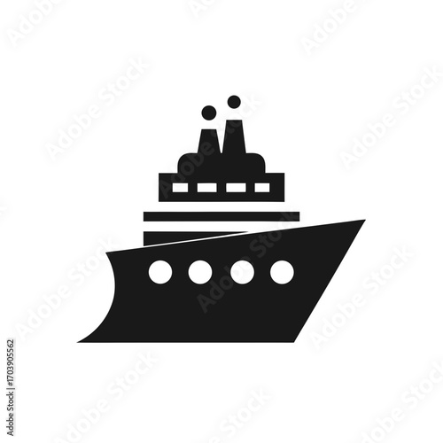 Illustration of a ship on transparent background silhouette