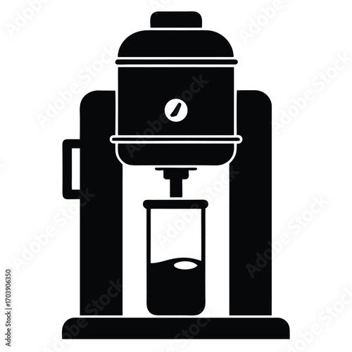 Vintage Espresso Machine Illustration An Old Fashioned Design With Bold Black Lines And Striking Contrasts In A Retro Aesthetic