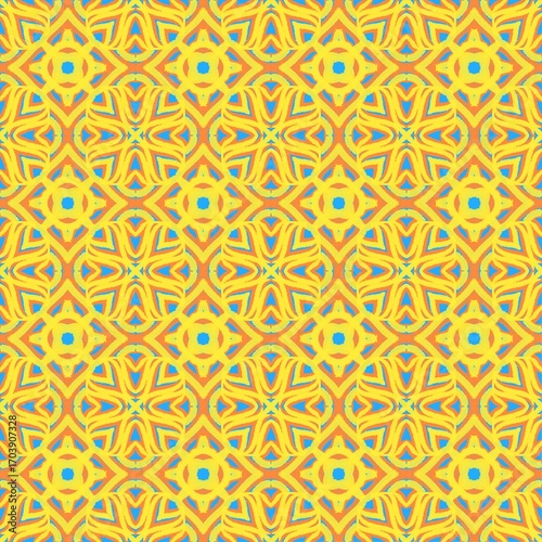 Vibrant Geometric Pattern in Bright Yellow and Blue Tones
