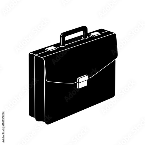 black briefcase isolated on white
