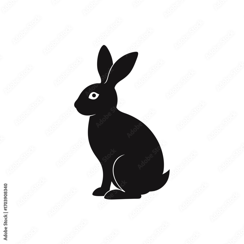 Obraz premium Silhouette of a rabbit pet on transparent background