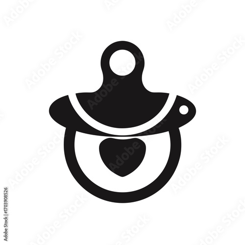 Pacifier design in black on transparent background silhouette