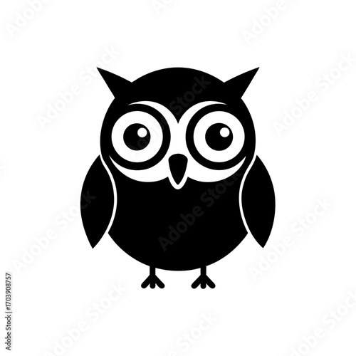 Simple owl vector graphic on transparent background silhouette