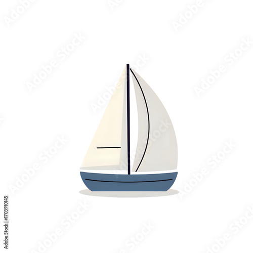 yacht on white background