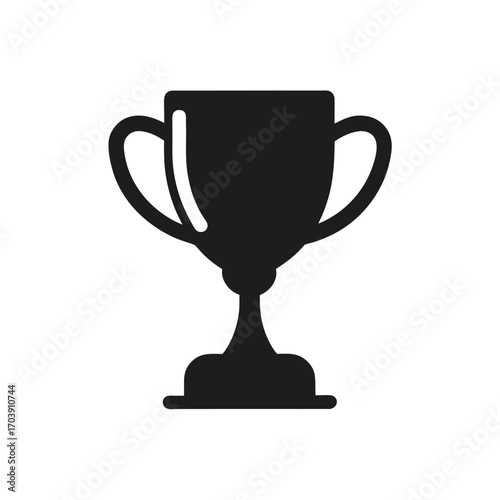 Silhouette of a trophy cup on transparent background