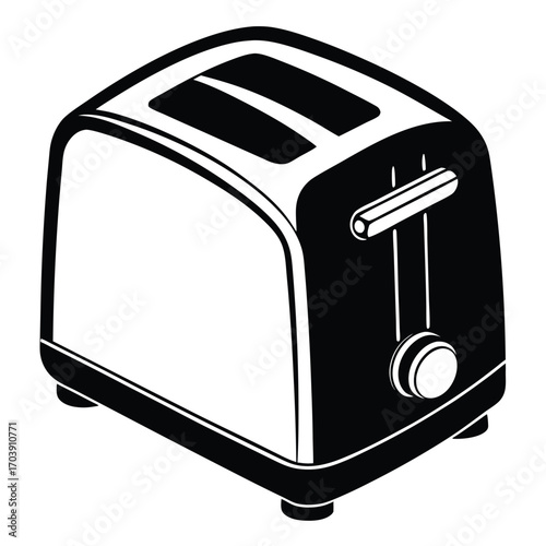 Detailed Line Art Toaster Illustration Kitchen Appliance Simplicity in Design Capturing the Essence of a Classic Breakfast Essential