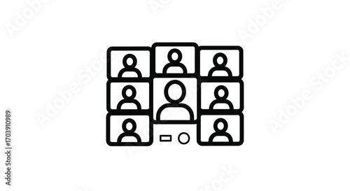 Online Meeting Grid with Participants Video Conferencing