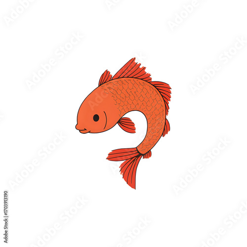 red fish on white background