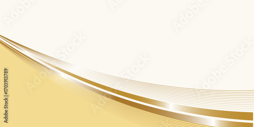 luxury shiny gold gradient background with golden wave thin line papercut design. Premium 3d abstract vector bronze gold glowing 3d wallpaper