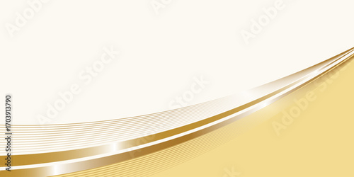 luxury shiny gold gradient background with golden wave thin line papercut design. Premium 3d abstract vector bronze gold glowing 3d wallpaper