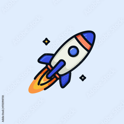 Vector Rocket Cartoon Space Design