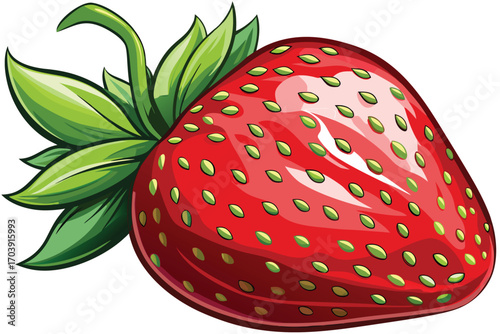 Vibrant and Luscious Strawberry Arrangement A Tempting Still Life of Nature's Candy and Green Leaves Promising Deliciousness and Freshness