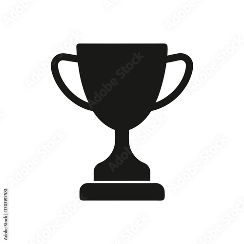 Silhouette of a trophy cup on transparent background