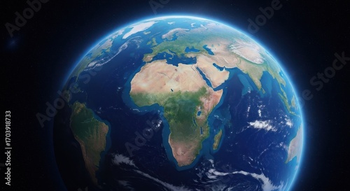 Earth from space, detailed view of continents