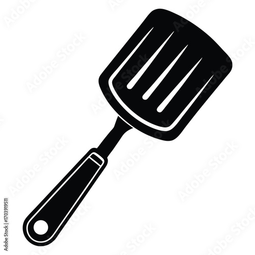 Sleek Silhouette of a Kitchen Spatula Utensil for Cooking and Food Preparation