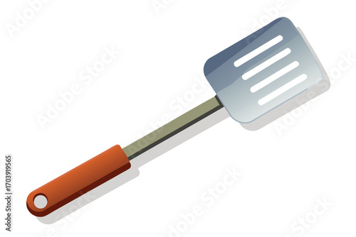 Sleek Silhouette of a Kitchen Spatula Utensil for Cooking and Food Preparation