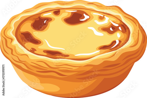 Delicious Egg Custard Tart with Flaky Golden Pastry, Creamy Center, and Classic Dessert Style for Bakery Menu, Cafe Branding, and Gourmet Food Presentation