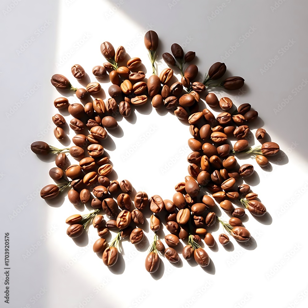 Obraz premium Coffee beans floral mandala abstract decorative design