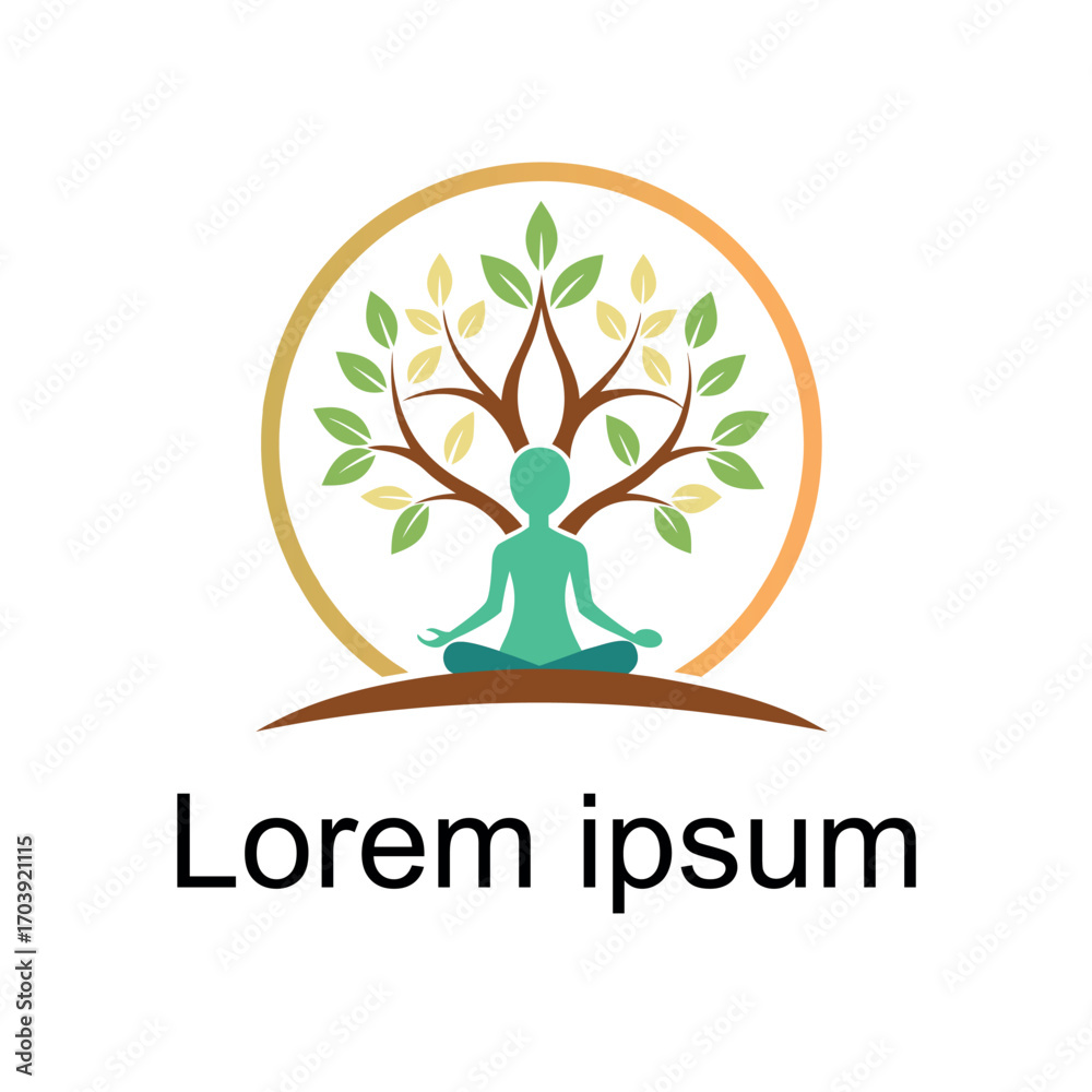 Obraz premium yoga tree logo