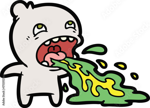 a man experiencing severe nausea and vomiting.