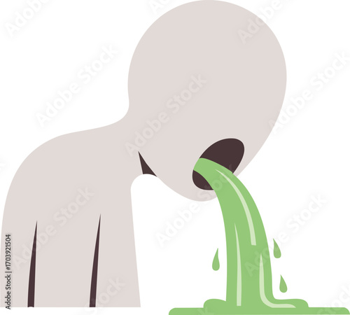 a man experiencing severe nausea and vomiting.