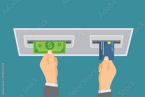 cash withdrawal vector illustration flat design