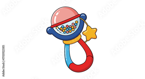 Vector of Colorful Baby Rattle