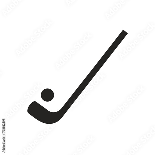 Hockey stick and puck icon on transparent background silhouette