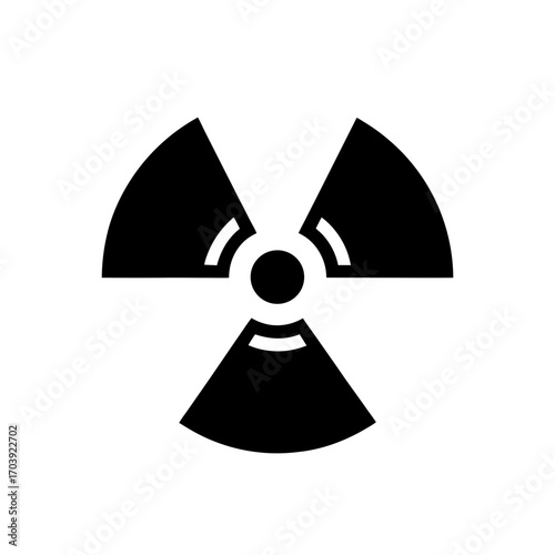 Radiation symbol in black on transparent background silhouette