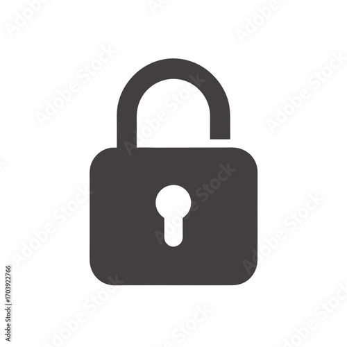 Illustration of a padlock on transparent background silhouette