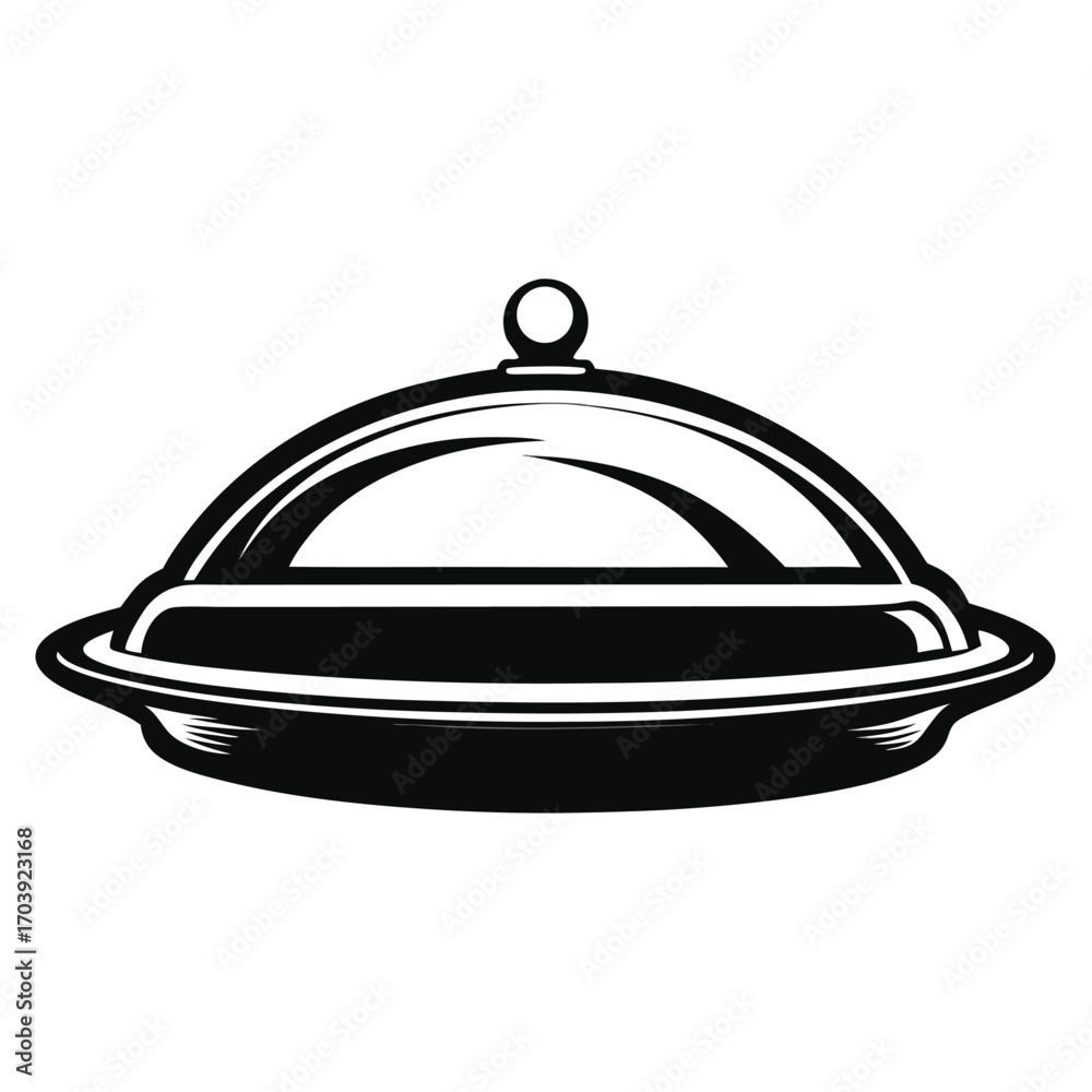Obraz premium Elegant Serving Dish Emblem with a Classy Design Perfect for Restaurants or Culinary Arts Branding
