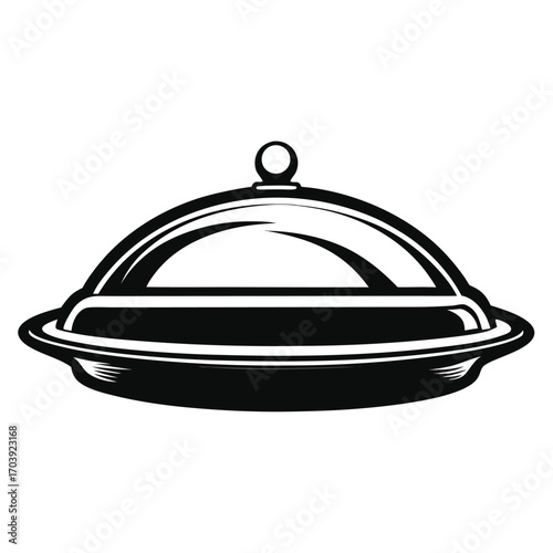 Elegant Serving Dish Emblem with a Classy Design Perfect for Restaurants or Culinary Arts Branding