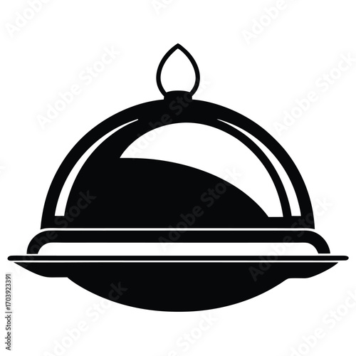 Elegant Serving Dish Emblem with a Classy Design Perfect for Restaurants or Culinary Arts Branding