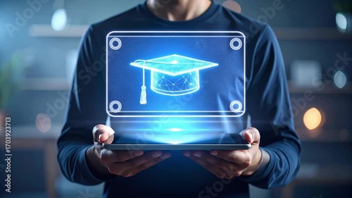 Digital graduation cap tablet display