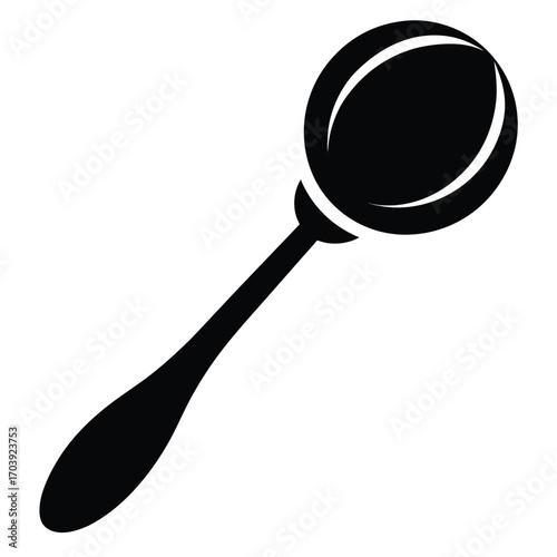 Elegant Spoon Silhouette Graceful Utensil Design for Culinary Projects and Modern Tableware Aesthetic Presentation Striking Minimalist Symbolism