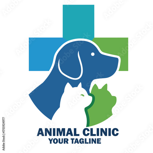 Animal Clinic Vector Logo Template. This logo could be use as logo of pet shop, pet clinic, or other