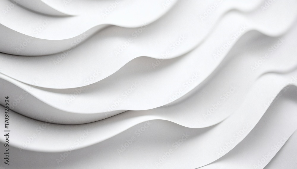 Obraz premium The image shows a series of undulating white waves creating a textured background, ideal for various design applications.
