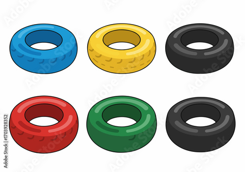 Colorful Set of Hand Grip Strengtheners and Resistance Rings for Fitness and Exercise Training