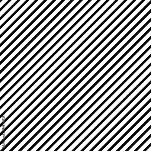 Seamless black and white diagonal stripes pattern vector, abstract geometric background texture.